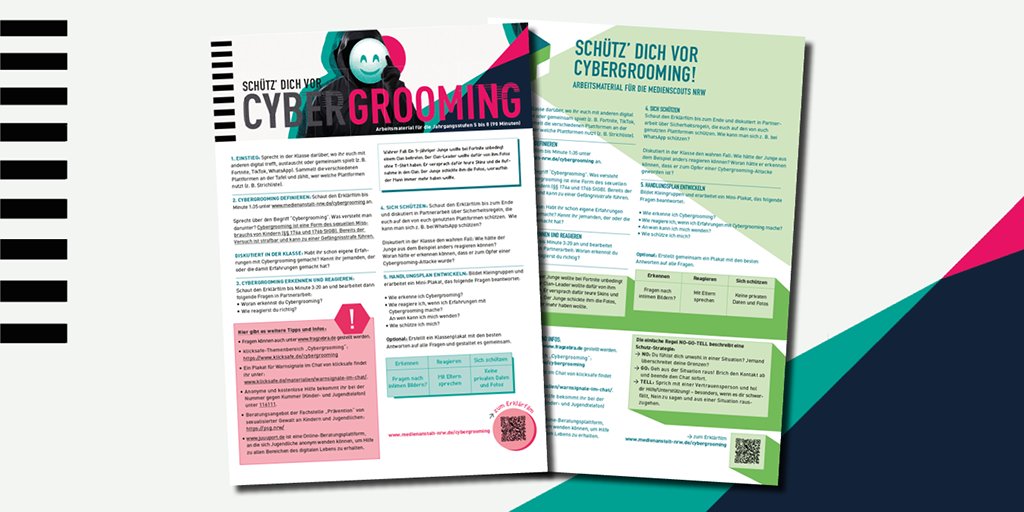 klicksafe's tweet image. Cybergrooming gehört für Kinder zu den folgenschwersten Gefahren im Internet. Zum Schutz von Kindern hat die @LFMNRW und @BildungslandNRW neues Unterrichtsmaterial veröffentlicht. Alle Infos &amp;amp; Materialien zu #Cybergrooming unter klicksafe.de/service/aktuel…