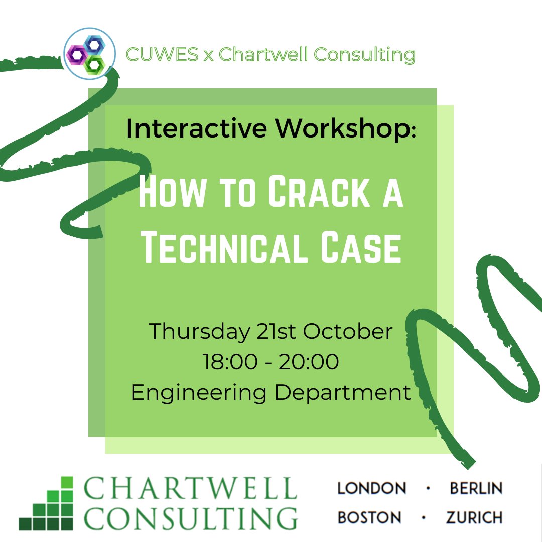 Want to learn how to crack a case study as well as ace your consulting interviews? 📝 Then check out our 𝒘𝒐𝒎𝒆𝒏-𝒍𝒆𝒅 𝒘𝒐𝒓𝒌𝒔𝒉𝒐𝒑 with #chartwellconsulting on Oct 21st! 

➡️ Sign up and get more info here: forms.gle/AMpyBXwb7Adbn6…