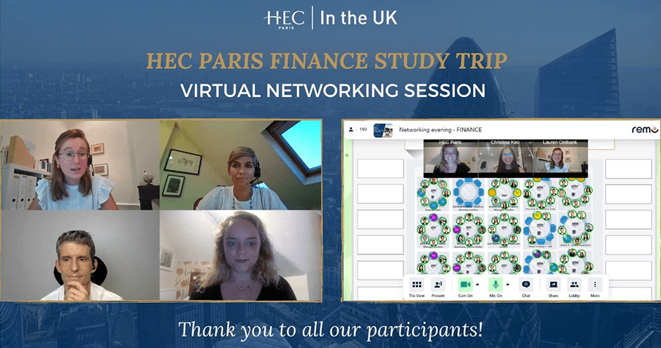 HECParis's tweet photo. For 4 intensive days, 270 @HECParisMasters students had the opportunity to exchange with @HECAlumni and over 40 prestigious companies during the virtual study trip organized by #HECinTheUK. Find out more ➡️ https://t.co/Z1B40pZkyh #HECstudyTrips https://t.co/MHk4gEbTlc
