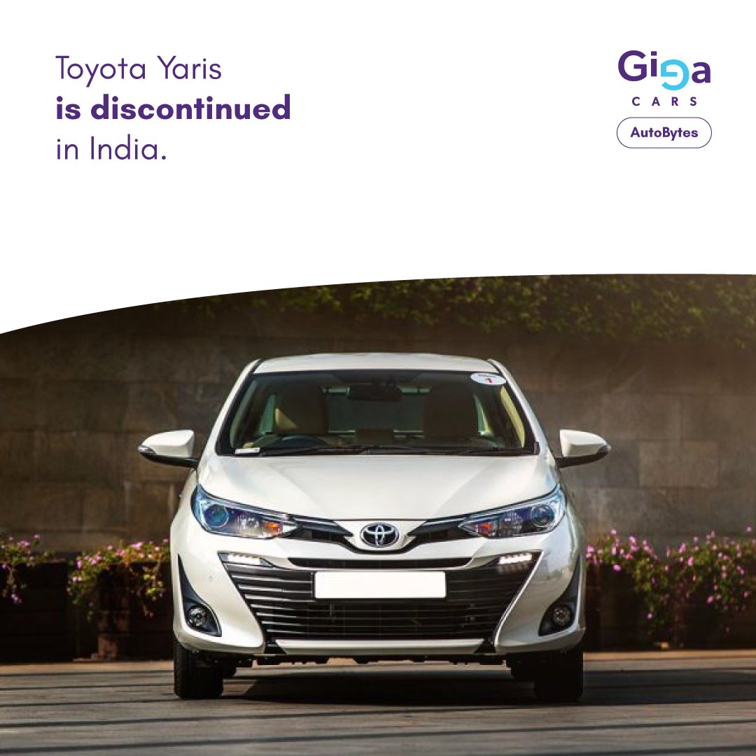 cars_giga's tweet photo. A rather quiet exit from India... Toyota Yaris discontinued by #Toyota 

Although Yaris underwhelmed, other #ToyotaCars like #Innova and #Fortuner have been leading the charts for eons here. Trusted, reliable and practical. Find some gems at #GigaCars #SecondtoNone #AutoBytes https://t.co/NFVo5rD6j8