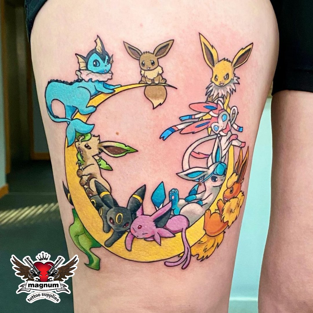 I started my Eeveelution tattoo yesterday Its just the outline so far but  I was too excited to share it with you  rpokemon