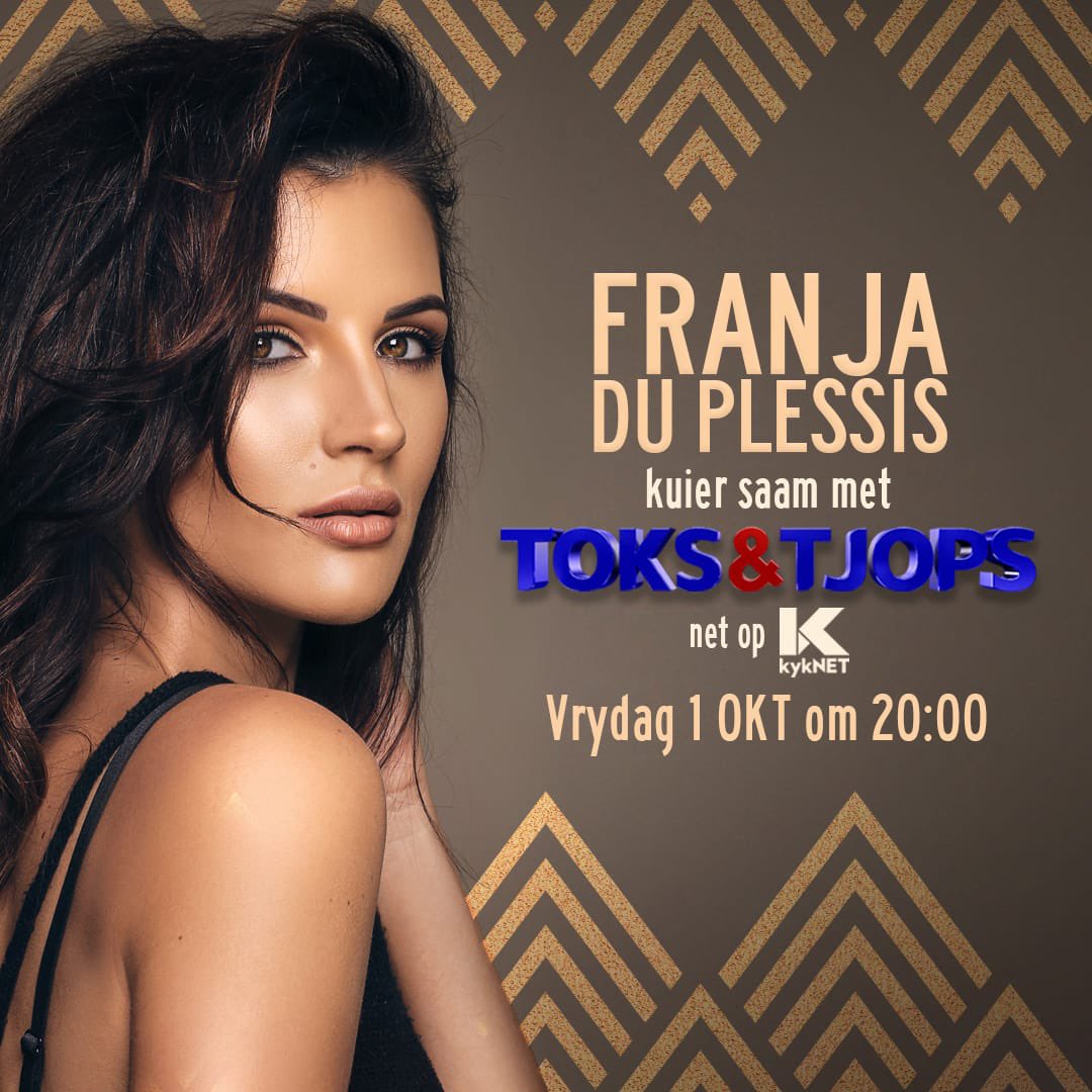 100persentegAfr's tweet photo. Maak seker julle mis nie vir @Franjadp in die @ToksnTjops ateljee op @kykNETtv die Vrydag nie! Dalk kan sy vir @toksvdl ,@BreytonPaulse ,@janinasays en @no1braai die #BRINGDIT dansie leer......https://t.co/wdU0MLNz40 https://t.co/cixCDFo85g