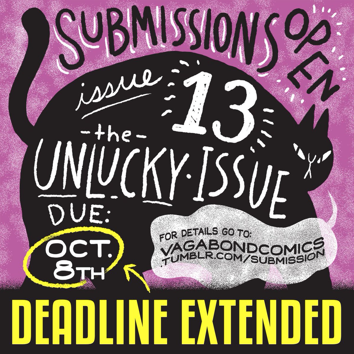 VagabondComics's tweet photo. Issue 13 deadline has been extended to Thursday Oct. 8th! For prompt / details, go to https://t.co/iqaOiznOh7 https://t.co/kBbXvYtEq4