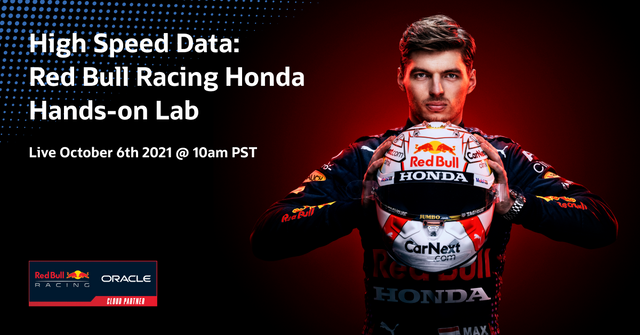 KerryNutley's tweet photo. The @Oracle DevRel team is joining @redbullracing for an intro to machine learning lab on October 6 using racing data. Register today! #redbullracing #chargeon #devo #developers https://t.co/Z9kucMCxfO https://t.co/j8Lv7sgQwL