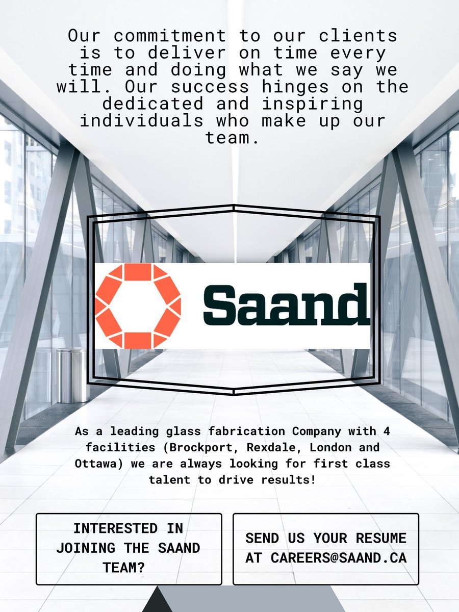 SaandGlass's tweet photo. Make your mark by joining our team ! #ottawajobs #nowhiring #hiringalert https://t.co/7aHLXgxdHt