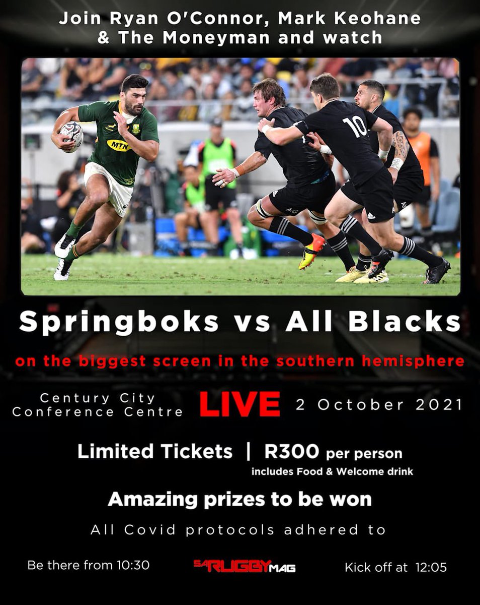 RyanOConnorZA's tweet photo. Join @mark_keohane @TheMoneyManSA and @SARugbymag this coming Saturday for an epic clash of titans on the biggest screen you’ve seen! Tickets available via https://t.co/O7oP5mj7Fr https://t.co/hNo5oJQtUN