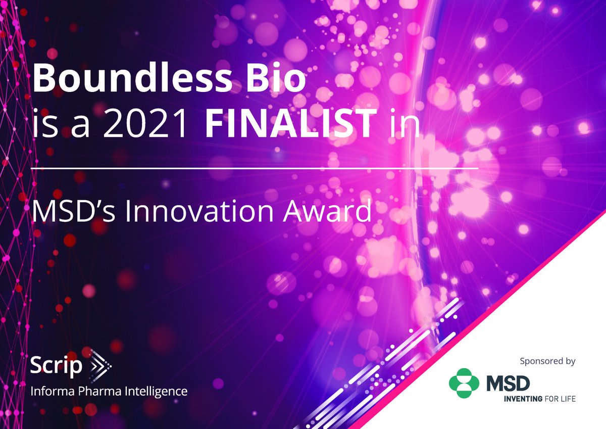 BoundlessBio's tweet photo. Honored to be recognized as a finalist for both the #ScripAward in the Merck Innovation category and the @ucsfhealthaward in the New Therapeutics category.  Congratulations to all the finalists! #ecDNA #WeAreBoundless https://t.co/v5bIYZuAHF
