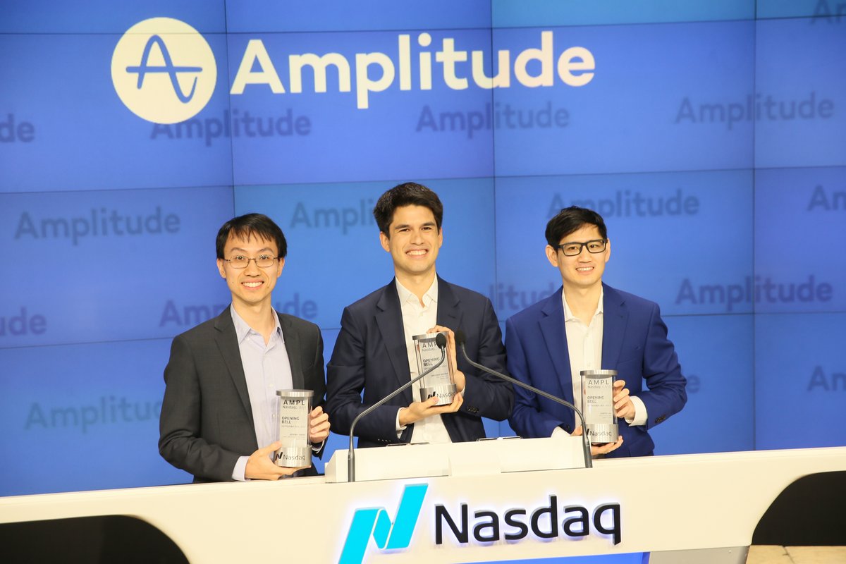 NasdaqExchange's tweet photo. 👋 Meet @Amplitude_HQ, the #1 leader in product analytics. 

As a pioneer in digital optimization software, more than 1,200 customers rely on $AMPL to help them innovate faster and smarter. Thanks for joining us for the @Nasdaq Opening Bell! 🔔🎊 https://t.co/UJqDWY3lMd