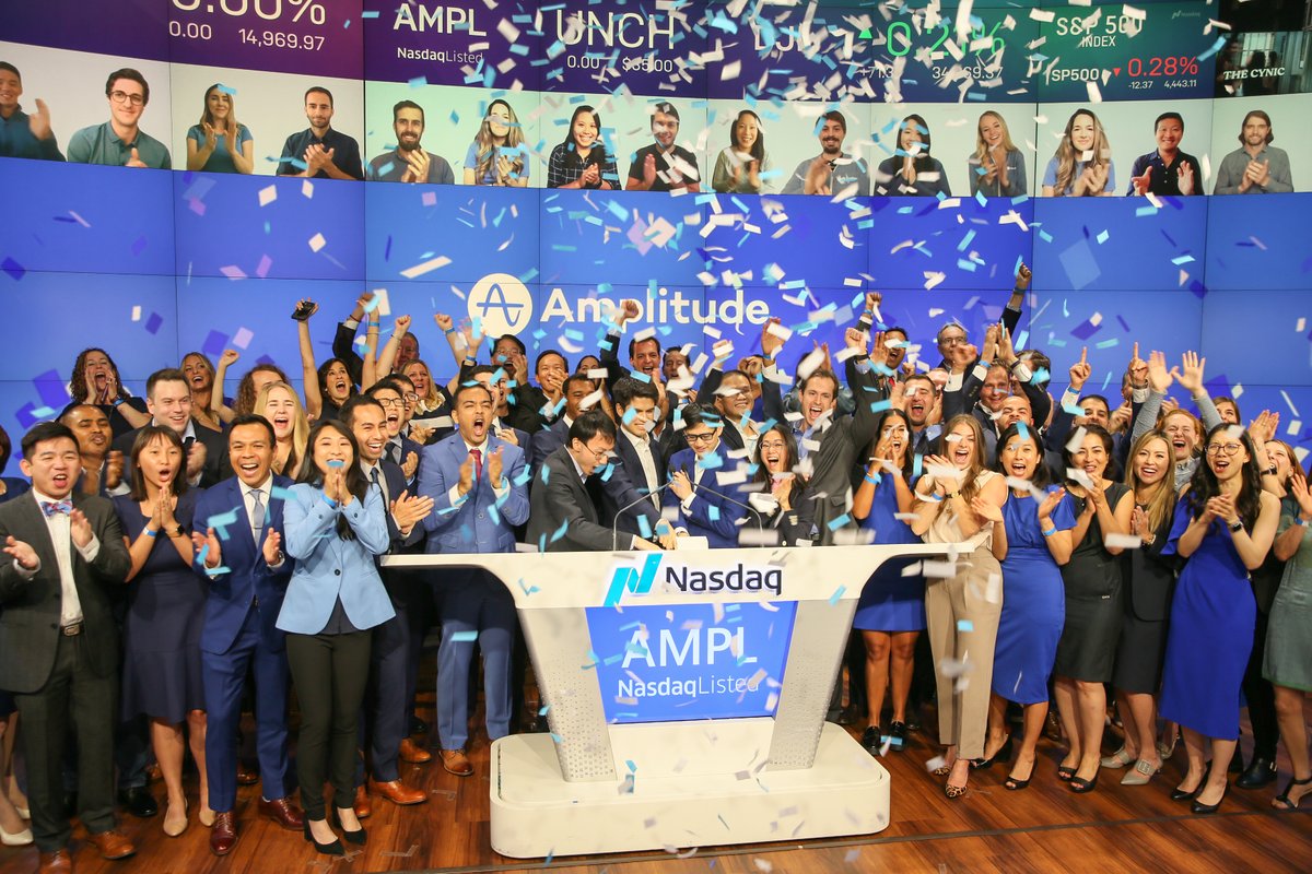NasdaqExchange's tweet photo. 👋 Meet @Amplitude_HQ, the #1 leader in product analytics. 

As a pioneer in digital optimization software, more than 1,200 customers rely on $AMPL to help them innovate faster and smarter. Thanks for joining us for the @Nasdaq Opening Bell! 🔔🎊 https://t.co/UJqDWY3lMd