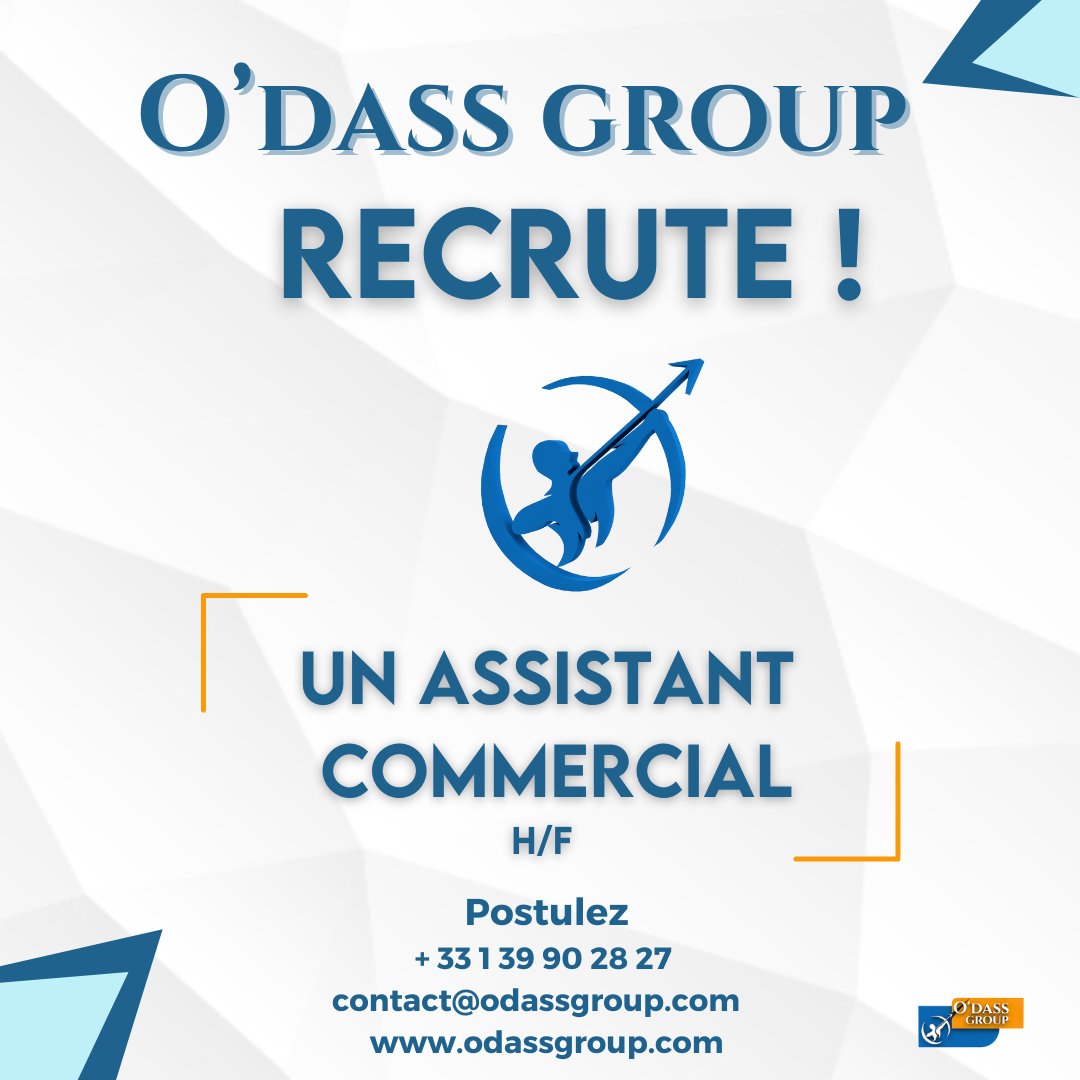 O'DASS GROUP (@odassgroup) on Twitter photo 👉#recrutement #EnRouteVersLemploi
Nous recrutons dans de nombreux secteurs, envoyez-nous vos CV :
recrutement@odassgroup.com
#BTP #Digital #Banque #Assurance #PetiteEnfance #AssistanceAlaPersonne #Transport #Comptabilité #TravailleursSociaux 👉#recrutement #EnRouteVersLemploi
Nous recrutons dans de nombreux secteurs, envoyez-nous vos CV :
recrutement@odassgroup.com
#BTP #Digital #Banque #Assurance #PetiteEnfance #AssistanceAlaPersonne #Transport #Comptabilité #TravailleursSociaux