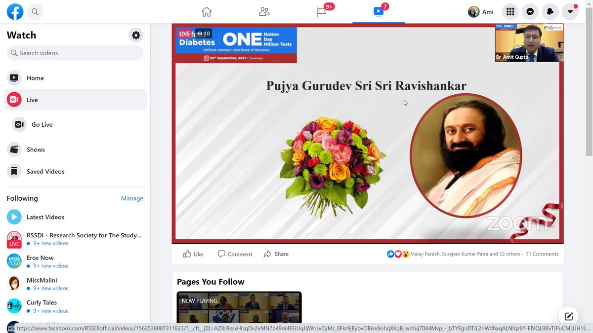 Rssdi_official's tweet photo. Join us now to watch Pujya Gurudev @SriSri Ravi Shankar ji's video.
#OneNationOneDayOneMillion campaign to #DefeatDiabetes
#TogetherWeCan https://t.co/Kr9HKZTstU