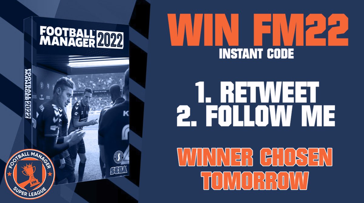🔥🔥🔥WIN FM22 TOMORROW 🔥🔥🔥

We will tag the winner &amp; send the code tomorrow 8pm.

#FM22 #GIVEAWAY #FREE #FootballManager