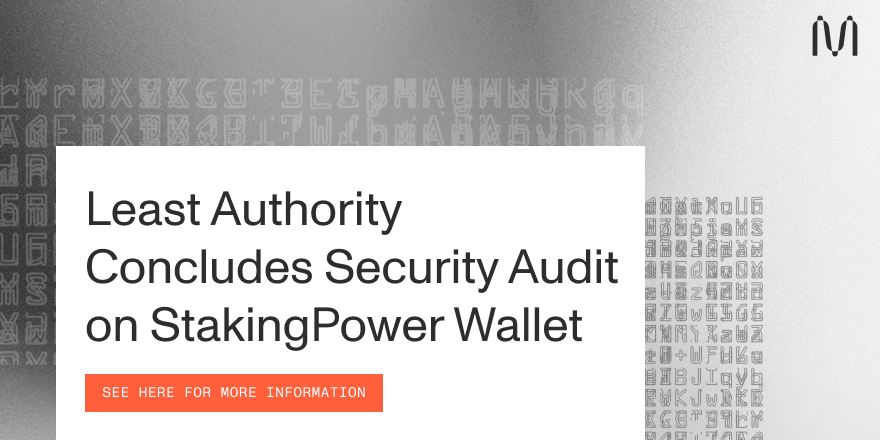 MinaProtocol's tweet photo. #StakingPower wallet, a mobile app to send, receive, and stake $MINA – built by community member @viboracecata – has now concluded a security audit by @LeastAuthority.
 
See the full report here 👉 https://t.co/4ZQyXKIbOw https://t.co/adiKeHqnNi