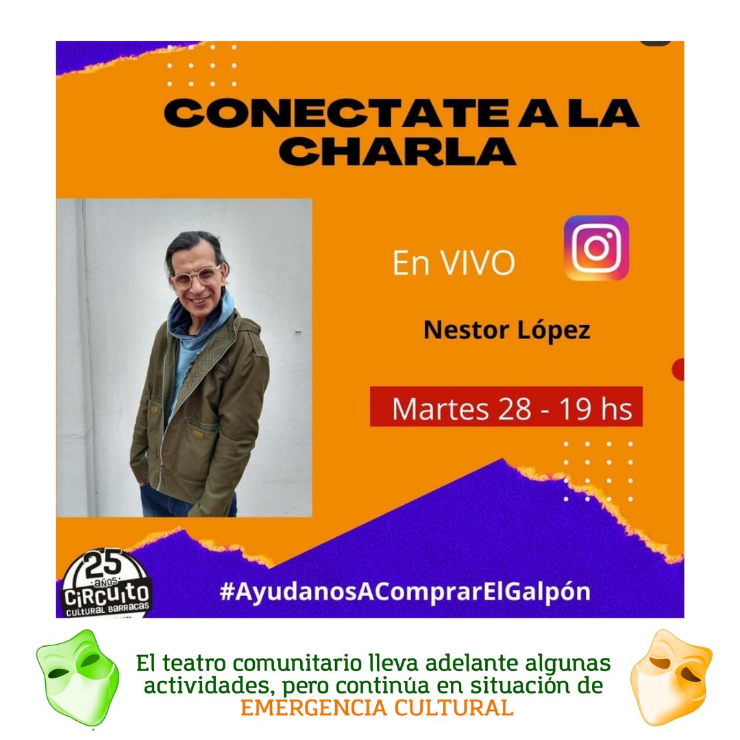 redteatro's tweet photo. 📢 #laREDdeTCdifunde 👉 @ccbarracas
📣 #laREDdeTCdifunde 👉 Circuito Cultural Barracas 

➡️ 28 a las 19 hs  charla pública, vía Vivo de Instagram, con Ricardo Talento, Corina Busquiazo,  Mariana Brodiano y Nestor López,  coord del Circuito Cultural Barracas y Candela Gomes Diez https://t.co/yG9IK0oVBH
