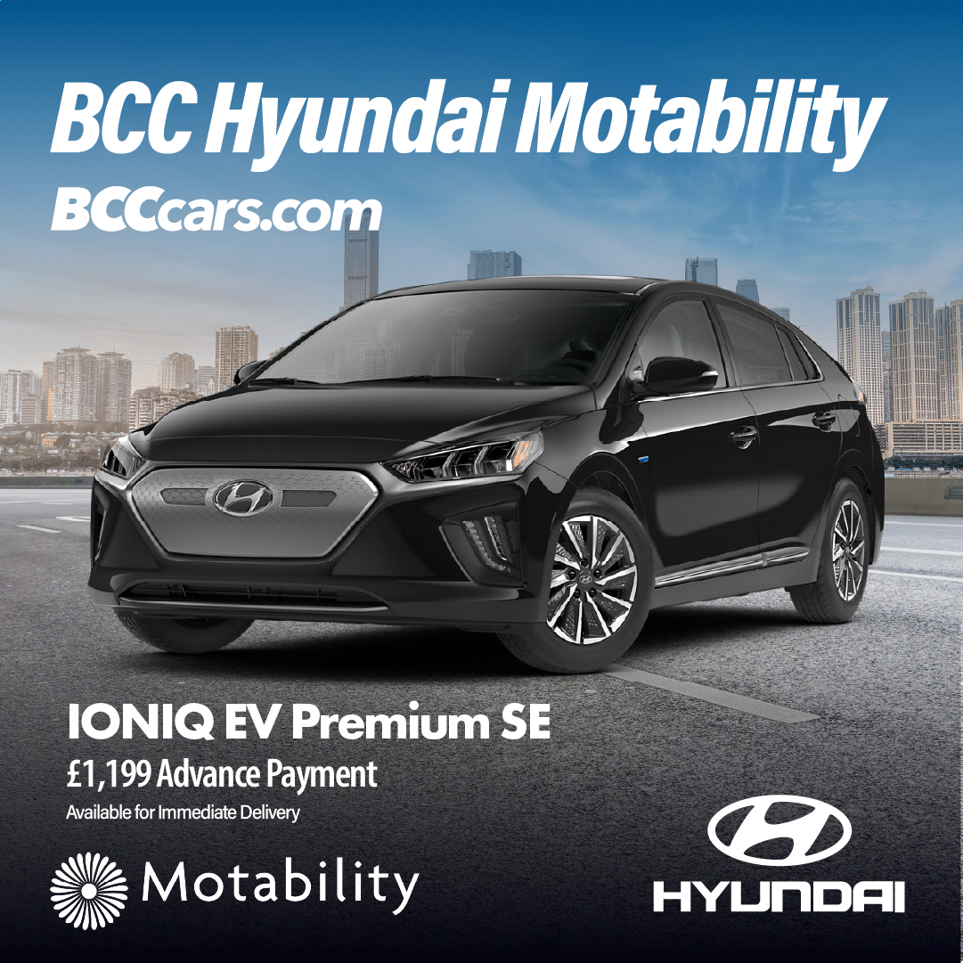 Worry free Motability with BCC!

Top-Spec IONIQ EV Premium SE in a range of colours available for immediate delivery from just £1,199 advance payment. 

Click below to learn more about our Motability offerings and to get in touch with our expert staff 👇 
buff.ly/3AvDogV