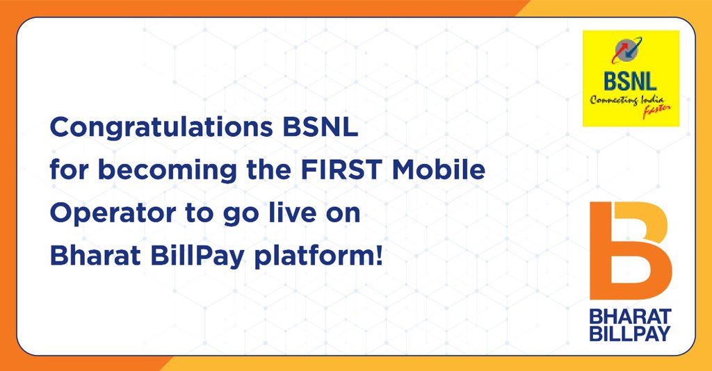 Now you can recharge your BSNL pre-paid through Bharat BillPay enabled channels. 
#BSNL #BharatBillPay #BBPS
