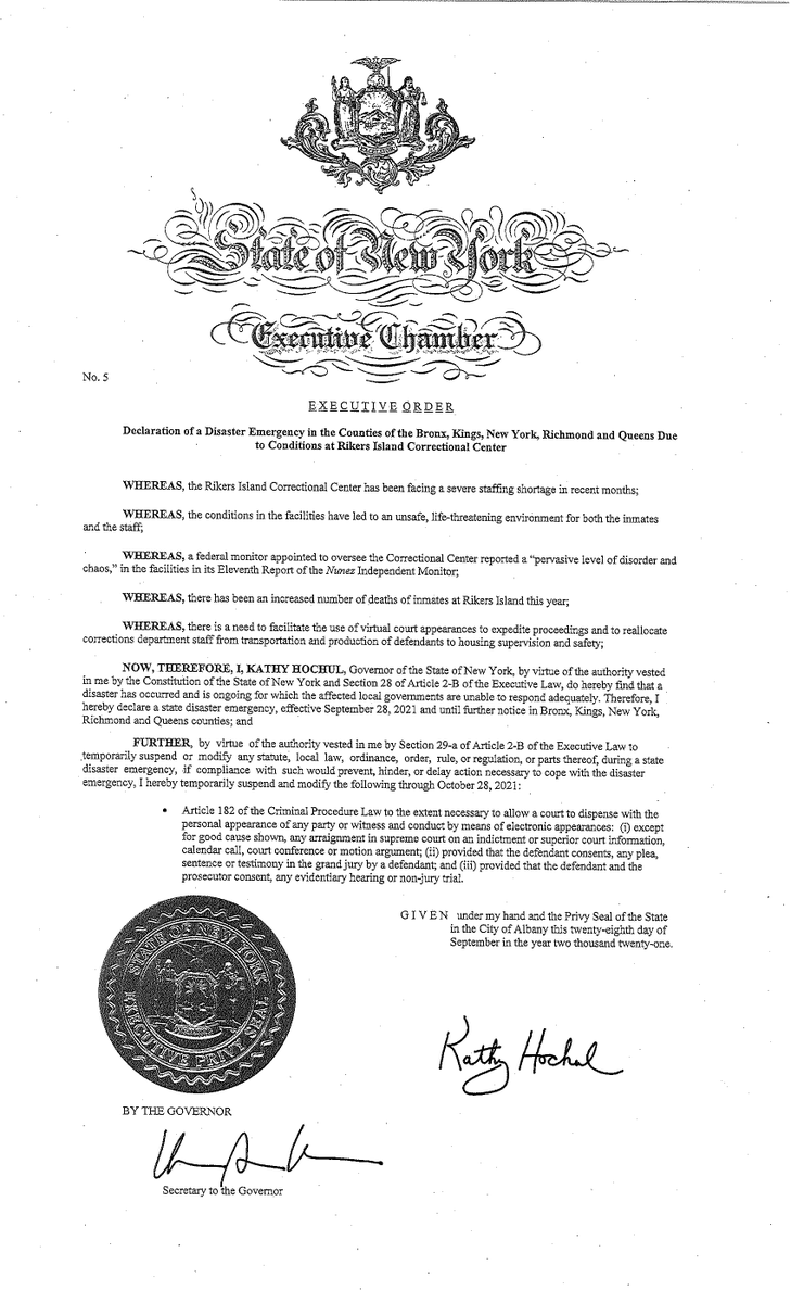 Executive Order from Governor Hochul on expanding remote hearings. Read the full executive order here: https://www.governor.ny.gov/news/no-5-declaration-disaster-emergency-counties-bronx-kings-new-york-richmond-and-queens-due 