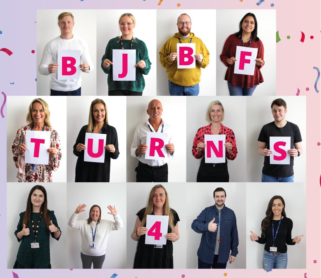 SwanseaBJBF's tweet photo. BJBF TURNS 4️⃣! 🎈🎂🎉

We couldn’t be more proud of our clients, our team and the work we have undertaken over the last 4 years. Thank you for all the support along the way!

#BJBFis4 #HappyBirthday #Proud #Celebrate https://t.co/iCn1aFDxJw