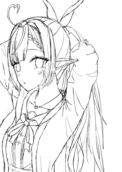 ラフです
下手すぎて色塗る前のほうがいい気がするのほんと何とかしたい...
#LamyArt 