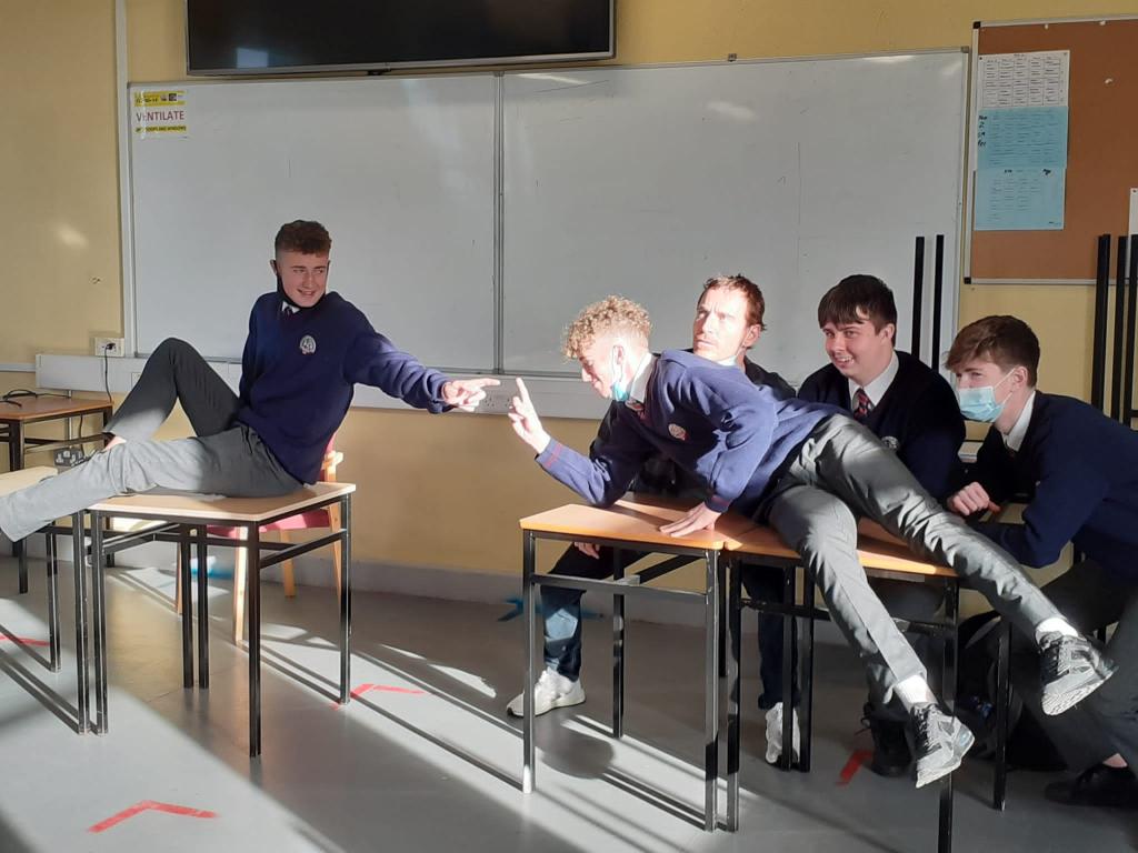 thesemkillarney's tweet photo. Transition year students today received a drama workshop from past pupil and Oscar nominee Michael Fassbender. Students greatly enjoyed the workshop. https://t.co/VYjg2D2HqR