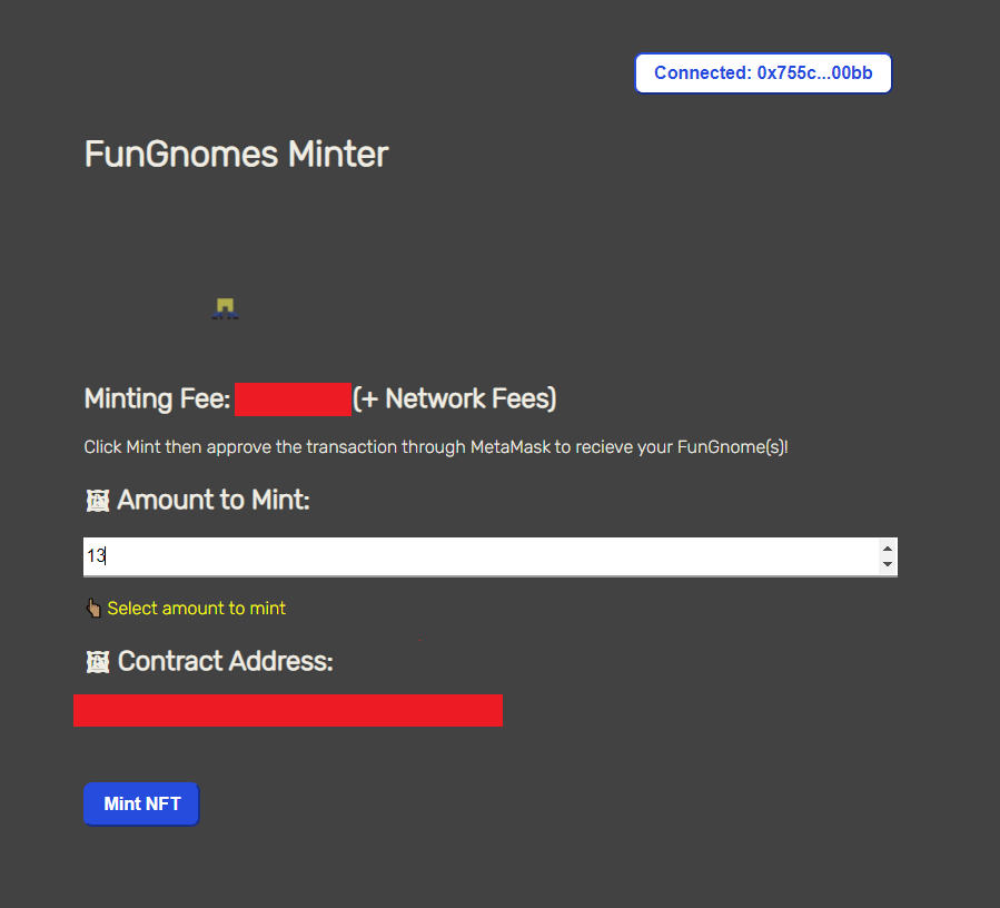 FunGnomes's tweet photo. Added the functionality for minting multiple FunGnomes at once, finished the minting page and testing with #Metamask #Arbitrum #NFTs #Ethereum https://t.co/0s1kpnTLNY
