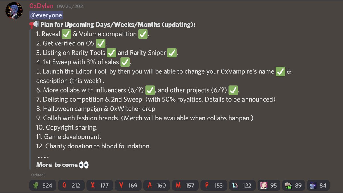 0xVampireNFT's tweet photo. #0xVampire is going to stick to our words and deliver everything we promised before. https://t.co/LYjMZ2ZbET
