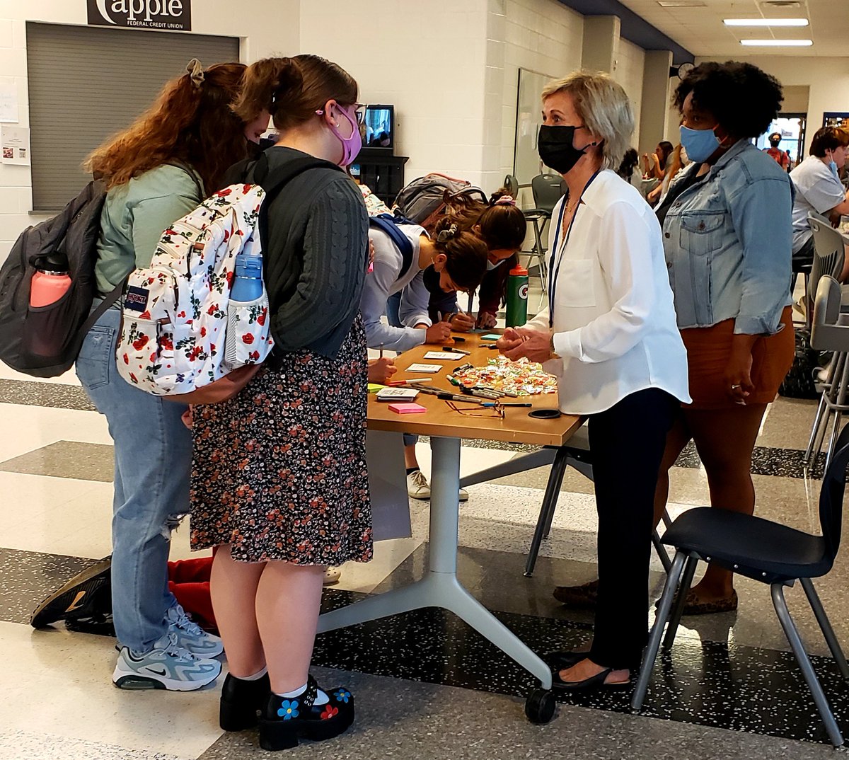 Students &amp; <a href="/ColganCounselor/">Colgan Counseling</a> sharing words of connection today at lunches. The post-its will be displayed on the counseling dpt walls. <a href="/colganhs/">Colgan High School</a> #BeThe1To #gosharks