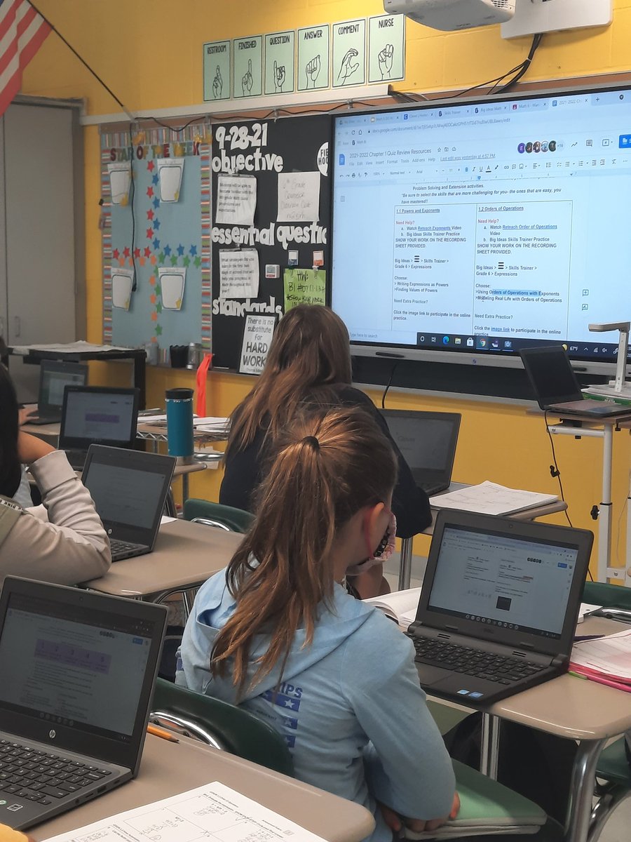 jmtishler's tweet photo. Our awesome 6th grade team @msmanzella112 @mrsroditis &amp; @desantisnMath encouraging students to self-assess and providing choice board options to review the chapter based on their rating of their own understanding @BayshoreMiddle #MTPSpride https://t.co/rQOcuWvyDp