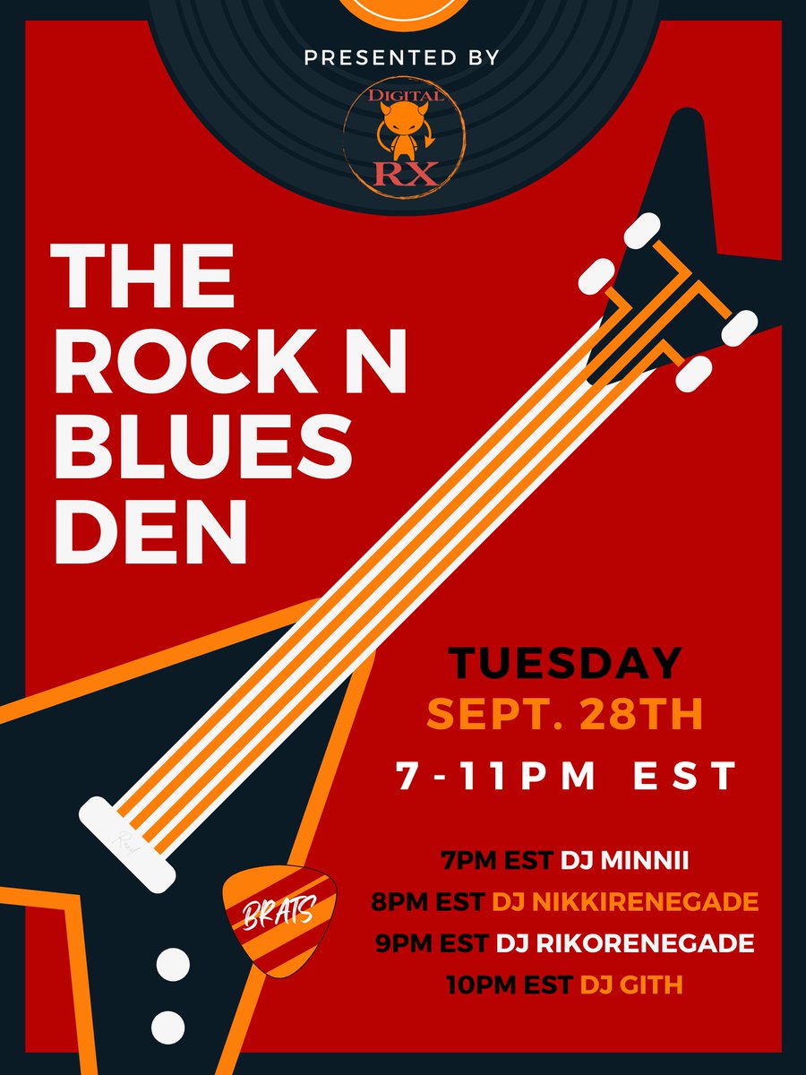 drx_rx's tweet photo. Tonight 9/28! The Rock n' Blues Den opens up at 7pm with some great rock music by DJ @RenegadeNikki , DJ Riko Renegade, DJ Minni, and DJ Gith.
#drx #drxroom #drxdjs #3dxchat https://t.co/dXnesX9bv1