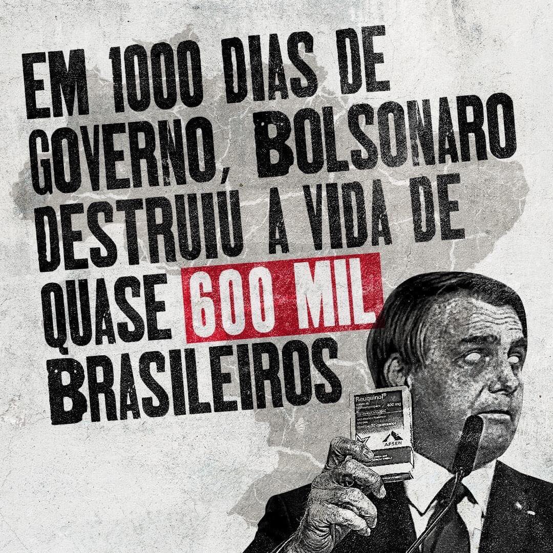 senadorpaulor's tweet photo. #ForaBolsonaro
Quase 600 mil mortes, mais de 41 milhões de brasileiros na miséria, desemprego recorde e inflação descontrolada são algumas das marcas dos 1000 dias de governo Bolsonaro 

Leia mais!
https://t.co/A4xXu894lg https://t.co/DFx01ZfJr0