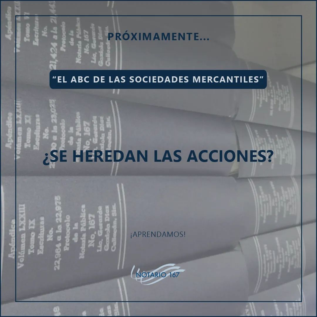 P R Ó X I M A M E N T E...
.
Curso en línea.
.
"El ABC de las Sociedades Mercantiles"
.
.
#Notario167 #ConsultaATuNotario #CursoEnLínea #Curso #Sociedades #Mercantiles #Notario #Consultas #Aprendamos
