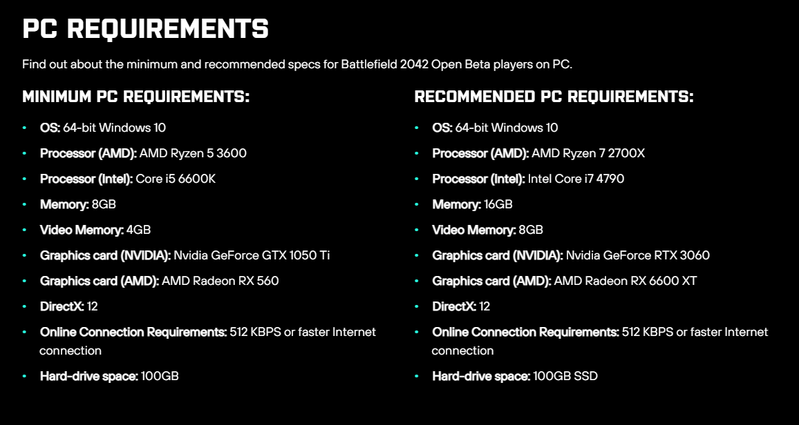 Battlefield 2042 Specs & PC Requirements - Chillblast Learn
