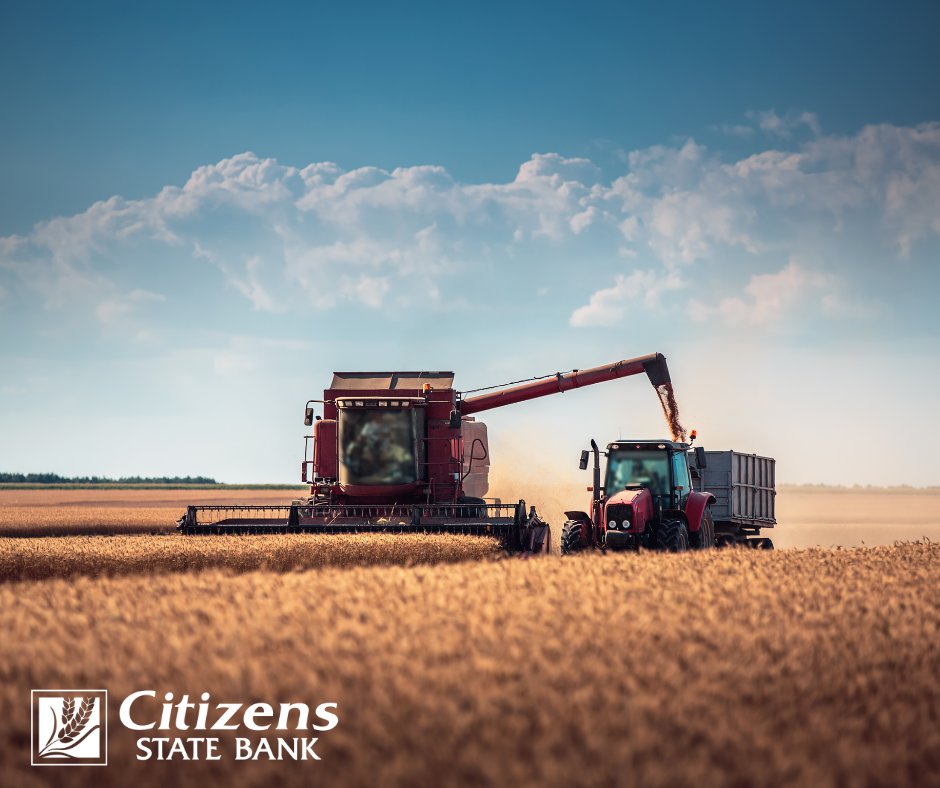 BankCitizens's tweet photo. Finish your harvest off strong 💪 with help from Citizens State Bank.
.
Our lending professionals are on standby to personalize your loans and help you reach your financial goals throughout the harvest season!
.
Get in touch with us today! 👇
🌐 https://t.co/OJUOJVt1mG https://t.co/jgtZx58wJf