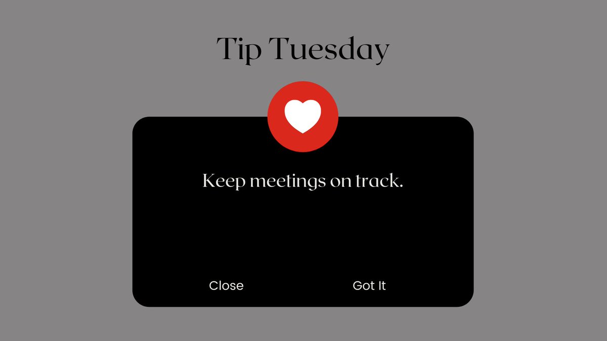 Have an agenda and set of goals you're working to for every meeting that you lead. It shows that you're organized, structured and that you respect your colleagues' time. 

#TipTuesday #ProfessionalDevelopment #SelfGrowth