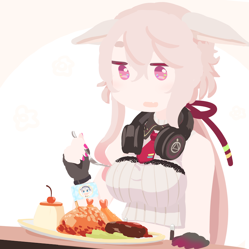「めめめとお子様ランチ⚐⚑

 #もこ田めめめ  #めめアート 」|独楽内ズエのイラスト