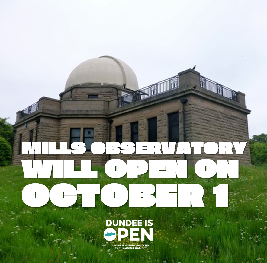 DundeeCulture's tweet photo. 🚨🌠  #BREAKING: Mills Observatory will reopen on October 1, it has been confirmed by @LACDundee! #DundeeIsOpen https://t.co/xhvLetjjzs