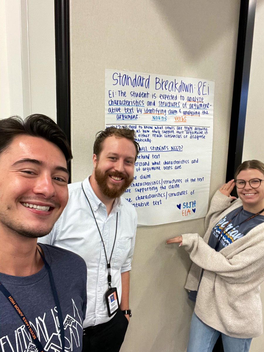 Breaking down some standards at our 8th Grade Literacy Institute! @spartan_speak #katyisdELA