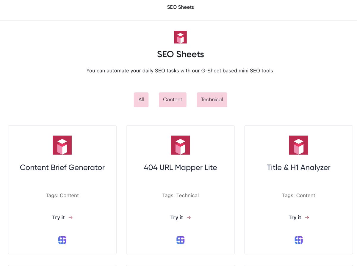 Cool new free SEO toolset based in Google Sheets by <a href="/zeoagency/">Zeo</a> 👏   Featuring: 

* Content Brief Generator
* 404 URL Mapper
* Cannibalization Checker
* Sitemap Scrapper
* Title &amp; H1 Analyzer
* More!

Check it out 🤩
tools.zeo.org/sheets/