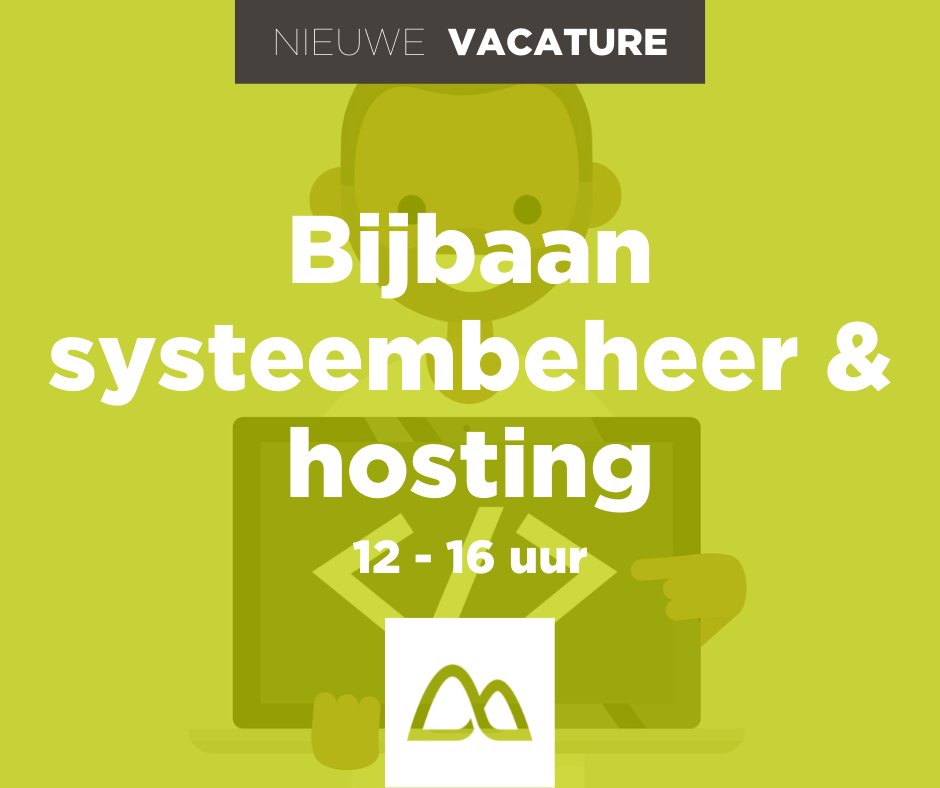 #VACATURE voor ons systeembeheer team zijn wij op zoek naar een werkstudent die 12-16 uur per week wil samenwerken in het opzetten en onderhouden van hostingomgevingen. Ben jij IT-student en wil je je kennis verscherpen? Solliciteer dan via 👉bit.ly/3m5RpMh