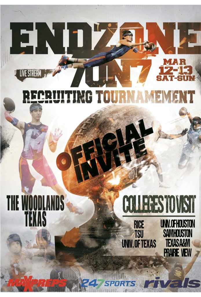 Appreciate the official invite from <a href="/Endzone7on7/">ENDZONE 7ON7</a> for their tournament again!! After booking our flights and hotels last year but getting shut down due to Covid restrictions hopefully in 2022 we can make it down to Texas to compete!!!