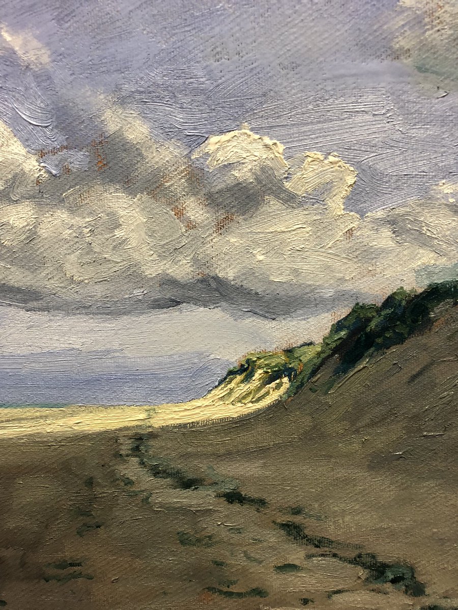 PeteMarshArt's tweet photo. Further progress on this #oiloncanvas today. It’s time to turn it face to the wall and come back to it with fresh eyes.#seascape #beachlife #beach #itsgrimupnorth #formbybeach #nationaltrust @nationaltrust #sunshine #naturallight #sunseasand #sunseasky #oilpainting #oilpaint https://t.co/tbmGmQ9Cte