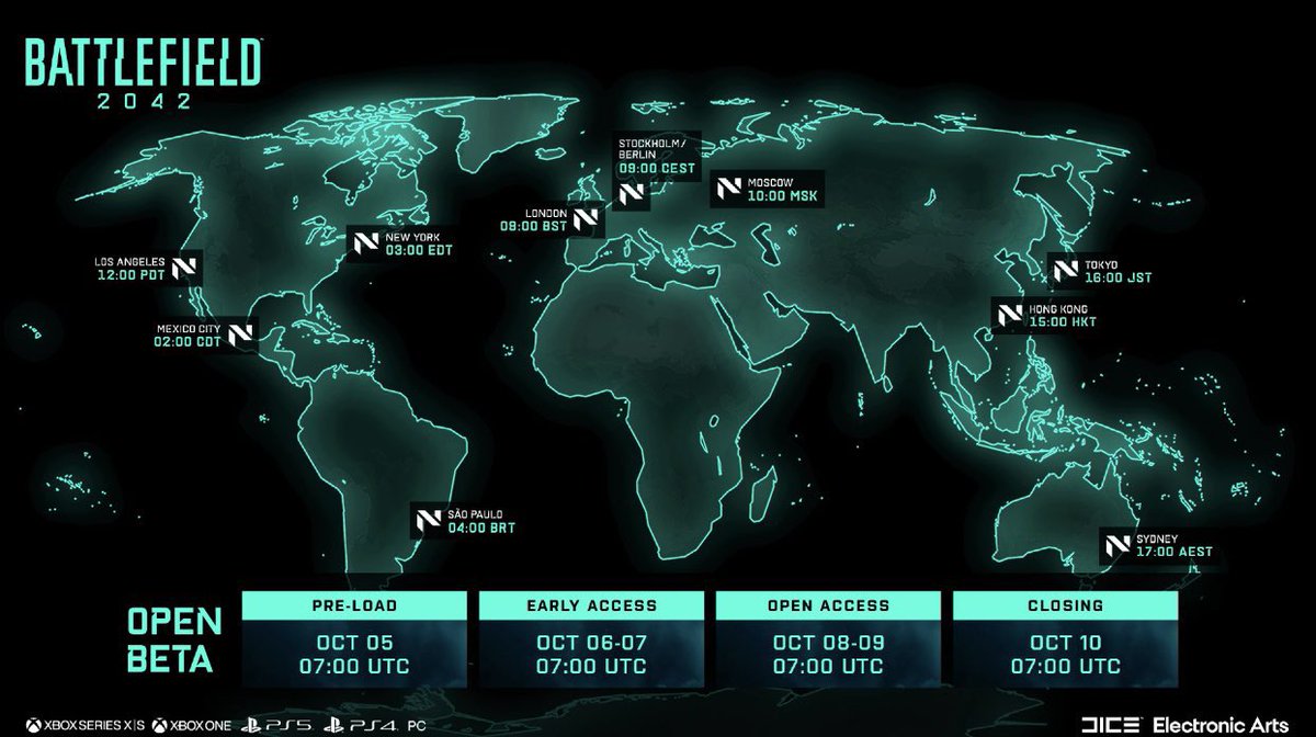 BF6News's tweet photo. BREAKING: Battlefield 2042 Beta early access begins October 6-7. https://t.co/gr4Uc3Ofw5