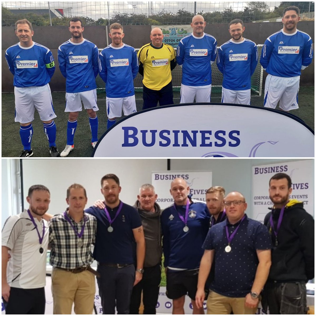 LeeCookWalton's tweet photo. Well done team @Premier_Modular . Qualified for the business 5s national football tournament after reaching the regional final tonight! https://t.co/cTLGExAdh1
