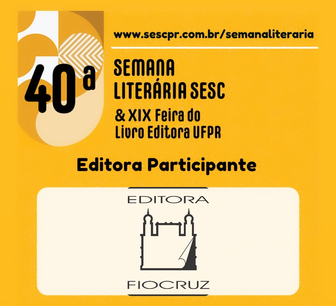 editora_fiocruz's tweet photo. 📦 As compras devem ser feitas diretamente na Livraria Virtual da Editora Fiocruz. O frete é grátis para todo o Brasil, na modalidade PAC/Correios.
ℹ️ Promovido pela #EditoraUFPR, o evento é inteiramente on-line e ocorre em concomitância com a  40ª Semana Literária @Sesc_PR.
⬇️➕ https://t.co/mmhXPWFzA1