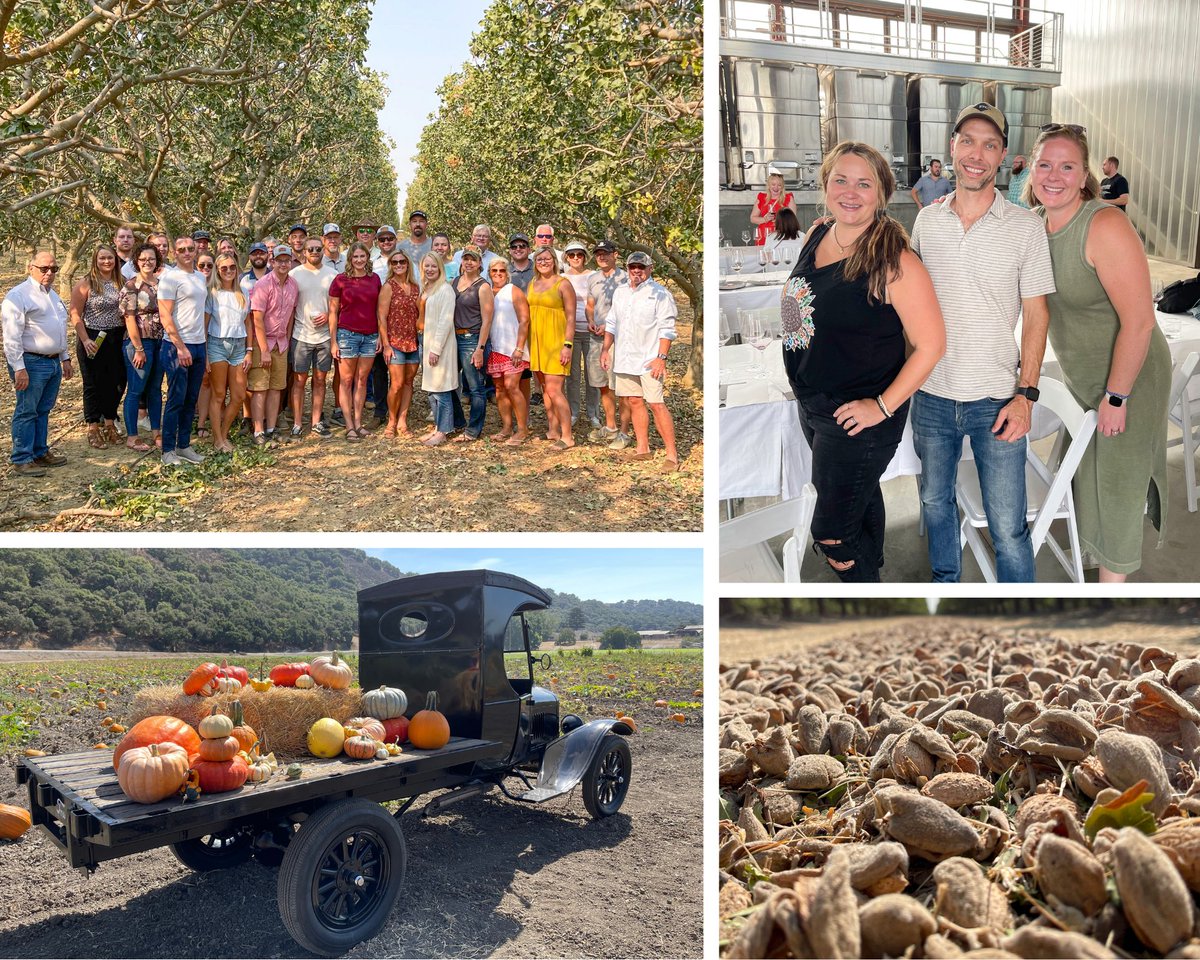 Last week, <a href="/PeoplesCompany/">Peoples Company</a> professionals toured ag regions in the Central Coast &amp; Central Valley. We had a blast sharing California ag w/ our colleagues! Our adventures included wine tasting, a BBQ at a pumpkin patch, visits to nut orchards, &amp; an almond packing facility tour.