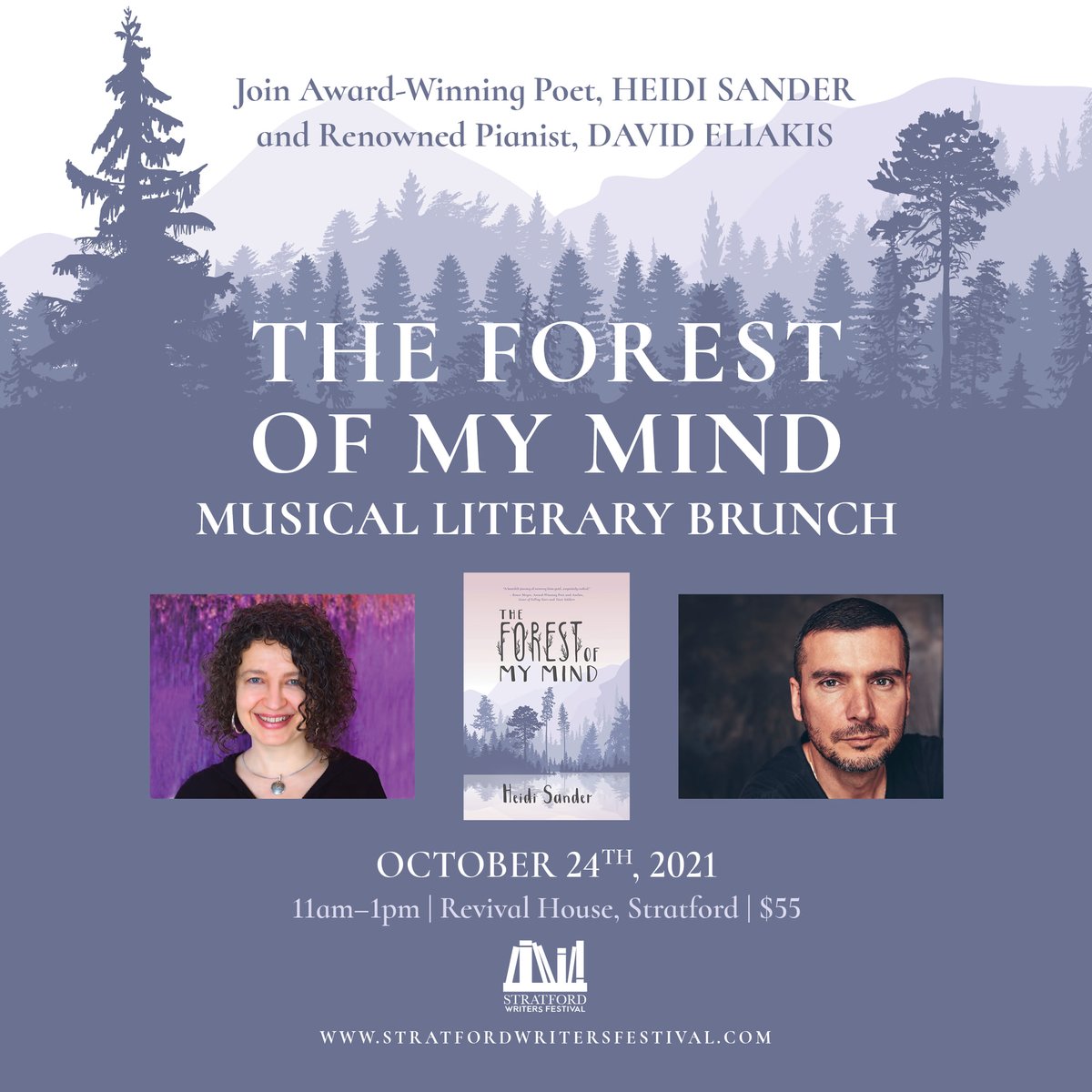 Heidi Sanders' award-winning poem, #HowWeLiveOn is now part of a new poetry collection, The Forest of My Mind, launching on Oct.1. Composer David Eliakis will join Heidi at <a href="/RevivalHouseON/">Revival House</a> in <a href="/StratfordON/">Destination Stratford</a> for the book launch. 
Tickets available here: bit.ly/ForestBookLaun…