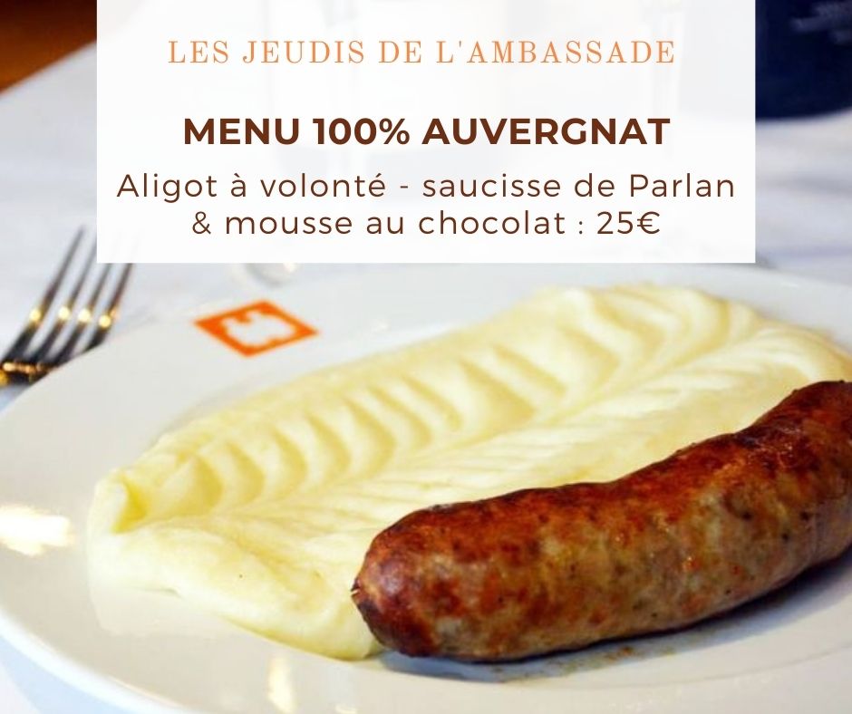 Les jeudis de l'Ambassade se terminent en beauté ce jeudi soir 🙌🏻

Profitez encore d'une dose de gourmandise, de convivialité et de régalade avec un menu 100% auvergnat 🙂

👉🏻 ambassade-auvergne.fr/fr/reservation

#ambassadeauvergne #restaurant #paris #restaurantparis #auvergne