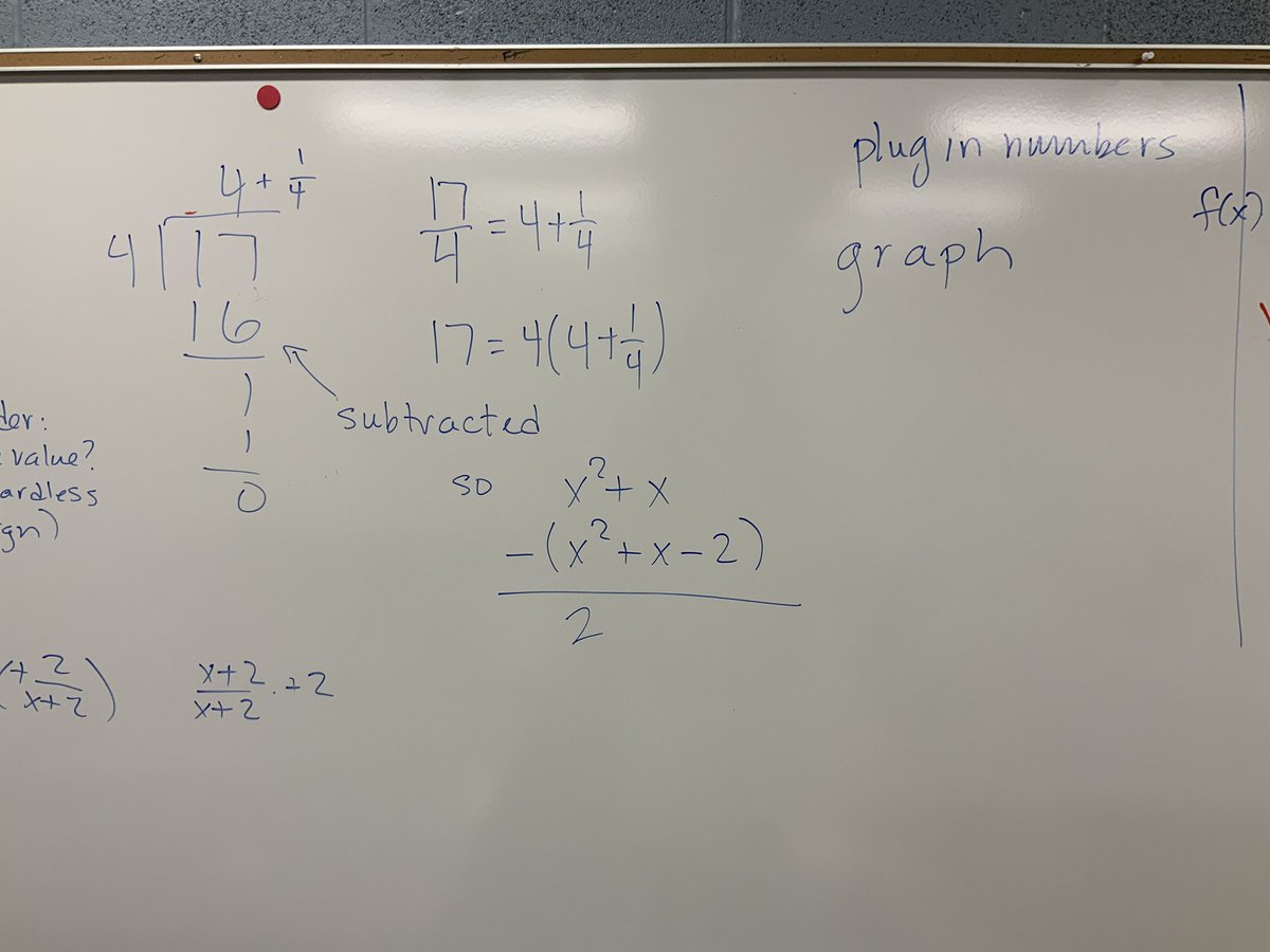 mathhombre's tweet image. Doing a @pwharris #alg2chat problem string on rational functions. Got deep.