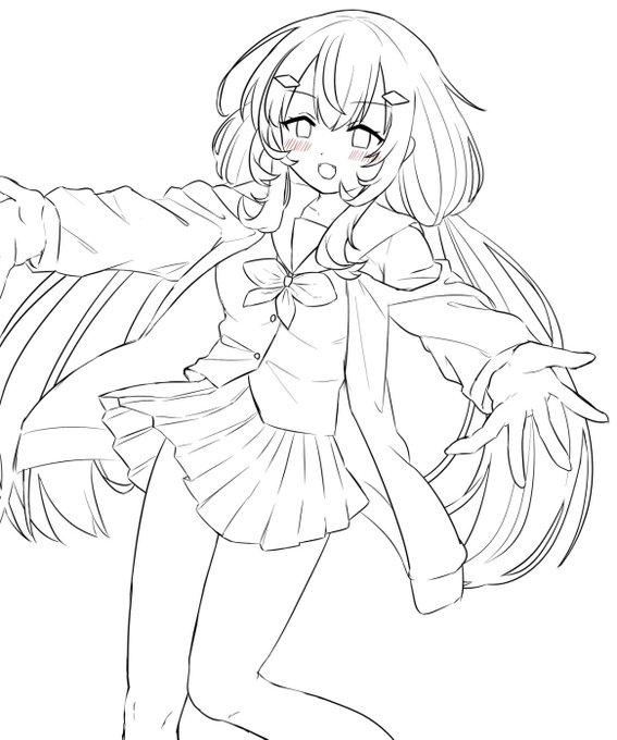 ちょっと落書きするだけのつもりだったけど、なんか線画できてた 