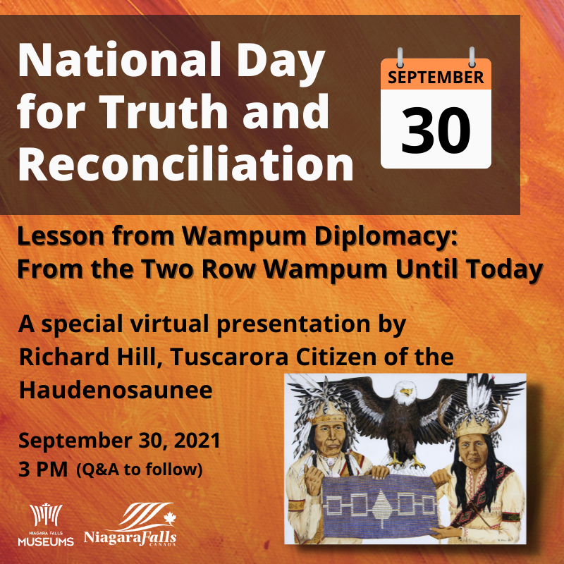 nfmuseums's tweet photo. In recognition of National Day for Truth and Reconciliation, Niagara Falls Museums is honoured to partner w Richard Hill, a Tuscarora Citizen of the Haudenosaunee. Join us for Lesson from Wampum Diplomacy: From the Two Row Wampum Until Today
To register: https://t.co/UOhhhAC8bN https://t.co/5OkKzNhQdH